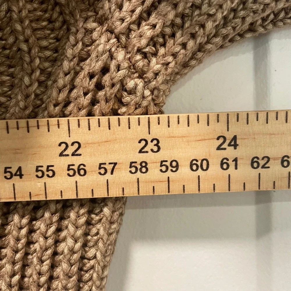 Theory Mens Mars Crew Copula Ribbed Knit Sweater Tan Brown Cotton Blend L1284702